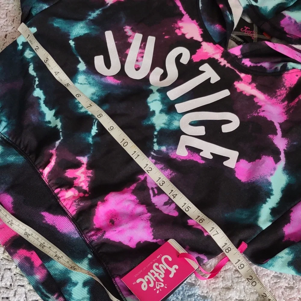 NWT Justice M(10) Tie Dye Cropped Hoodie